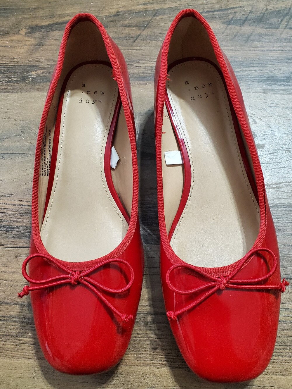 A New Day Red Flats Square Toe Loafers